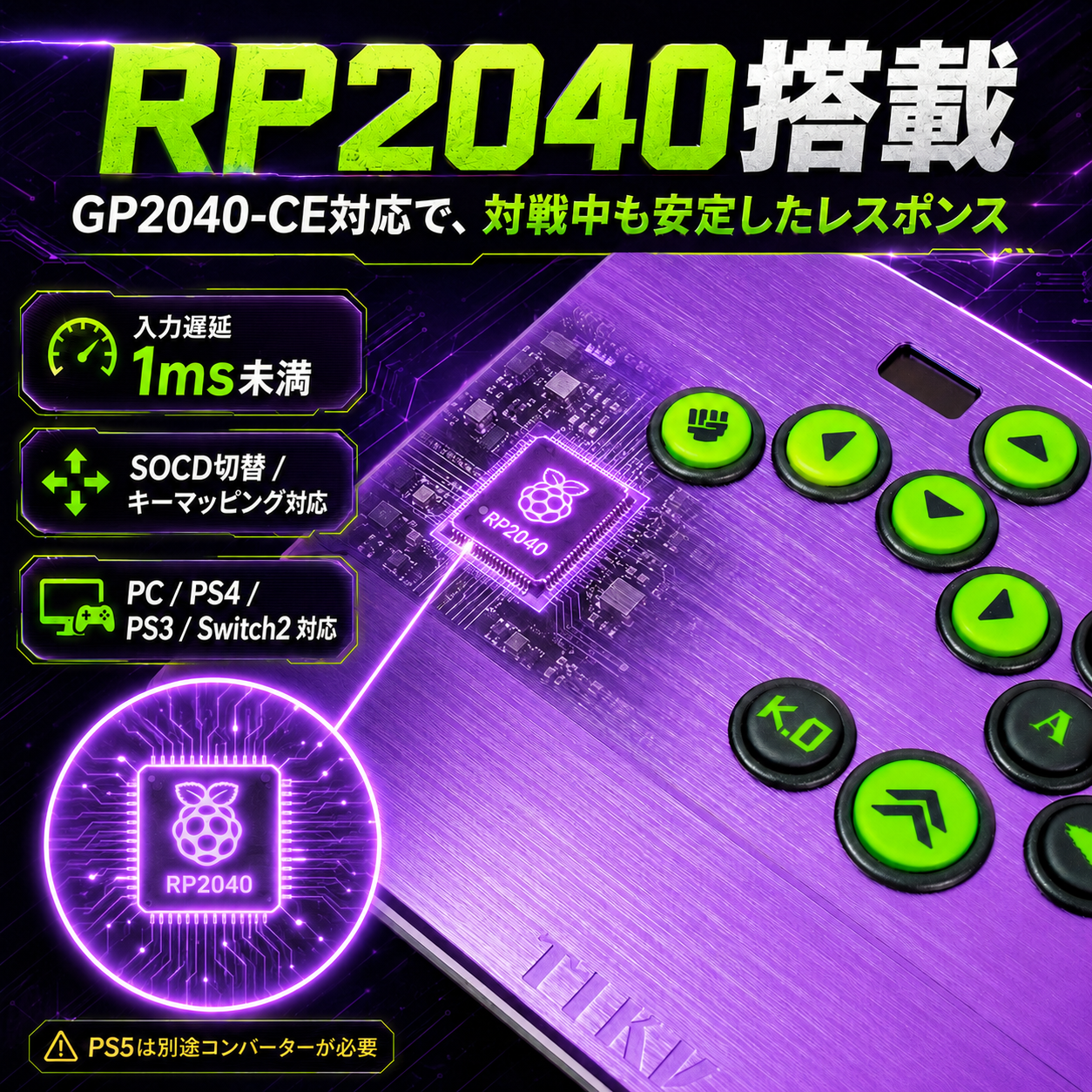 TIKITAKA FTG Série M3Pro de Liga de Alumínio com Keycaps PBT por Transferência Térmica レバーレスコントローラー / leverless controller