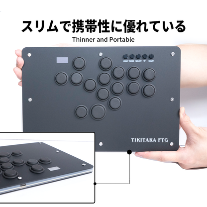 TIKITAKA FTG T16B レバーレスコントローラー PS5/PC対応 アーケードコントローラー レバーレス ブラック