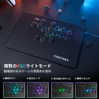 TIKITAKA FTG PlusD16B コントローラー レバーレス PS5/PC対応 レバーレスアーケードコントローラー ブラック