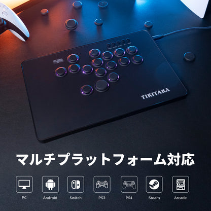 TIKITAKA FTG PlusD16B コントローラー レバーレス PS5/PC対応 レバーレスアーケードコントローラー ブラック