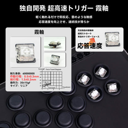 TIKITAKA FTG M16-Elite Leverless Arcade Controller for PS5/PC Leverless Controller Black