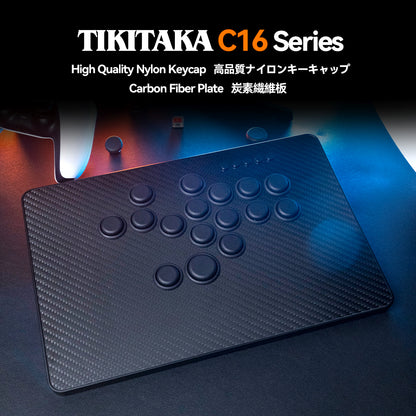 TIKITAKA FTG C16 レバーレスコントローラー PS5/PC対応 アーケードコントローラー レバーレス ブラック
