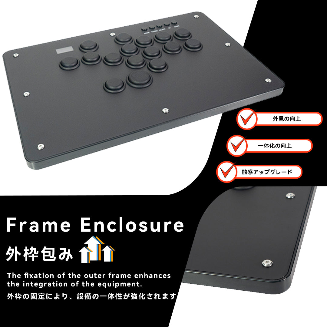 TIKITAKA FTG D16B-F アーケードコントローラーレバーレス PS5/PC対応 レバーレスコントローラー ブラック