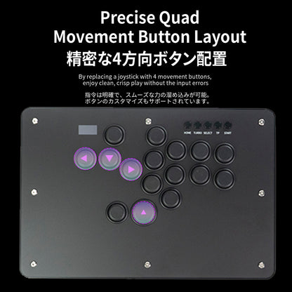 TIKITAKA FTG D16B-F アーケードコントローラーレバーレス PS5/PC対応 レバーレスコントローラー ブラック