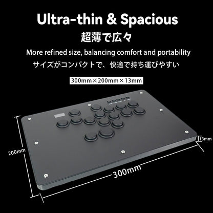 TIKITAKA FTG D16B-F アーケードコントローラーレバーレス PS5/PC対応 レバーレスコントローラー ブラック
