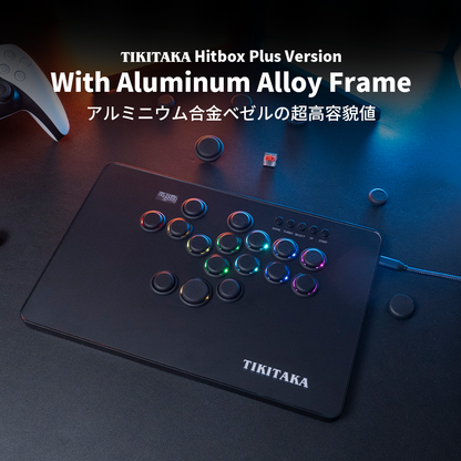 TIKITAKA FTG PlusD16B コントローラー レバーレス PS5/PC対応 レバーレスアーケードコントローラー ブラック