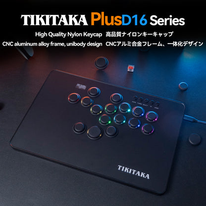 TIKITAKA FTG PlusD16B コントローラー レバーレス PS5/PC対応 レバーレスアーケードコントローラー ブラック