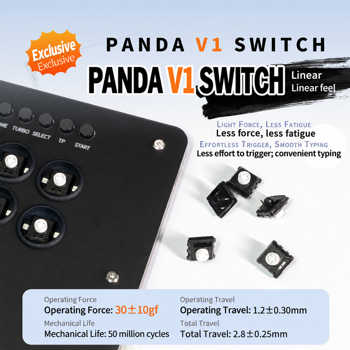 TIKITAKA® FTG キースイッチ 霞軸 パンダ軸 — switch-08 (English)